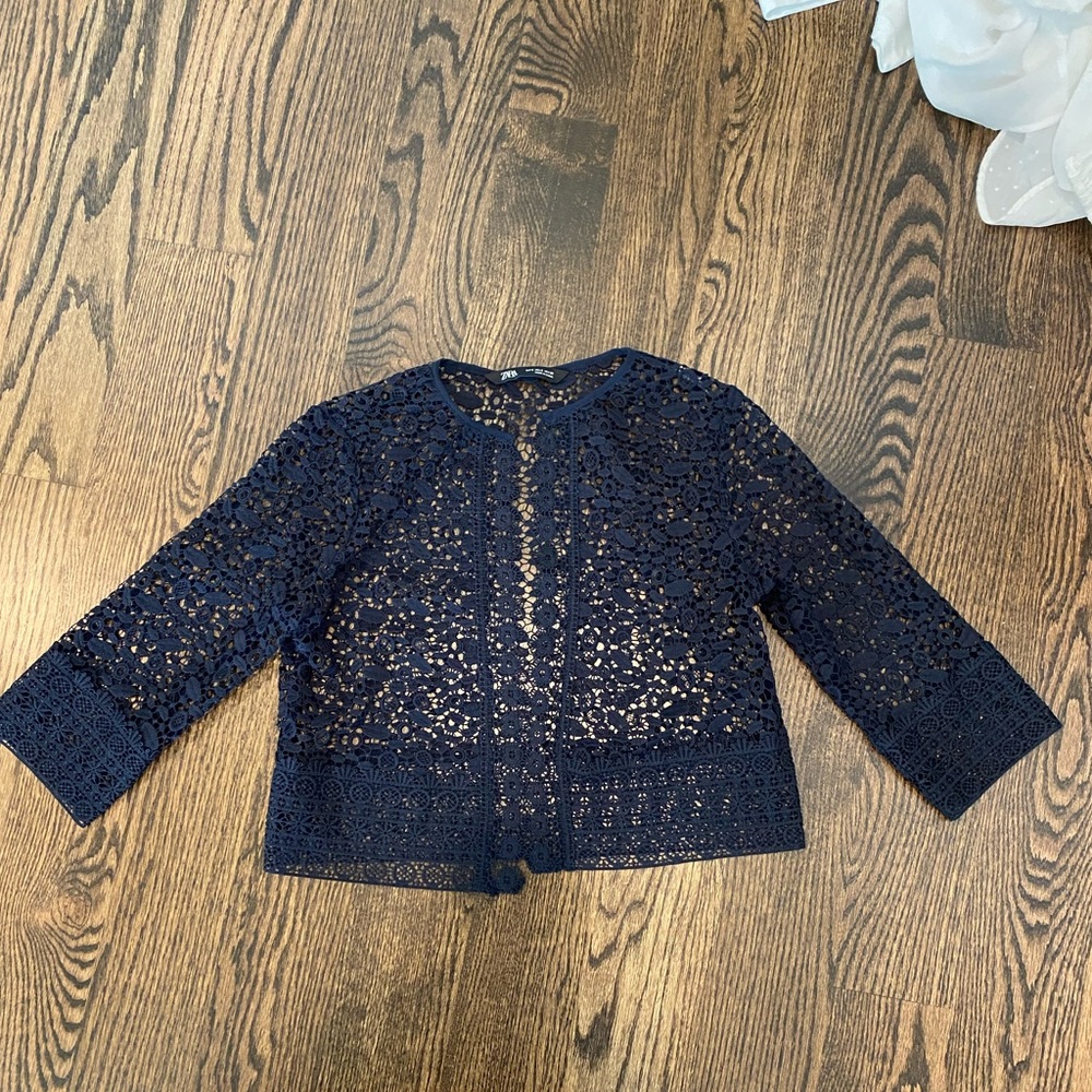 Zara stunning black lace blazer